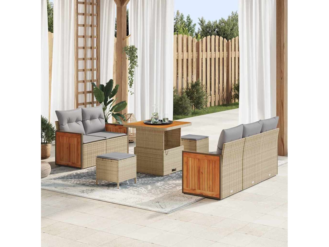 Vidaxl Conjunto De Sofá De Jardim 10 Unid. 7-número De Lugares
