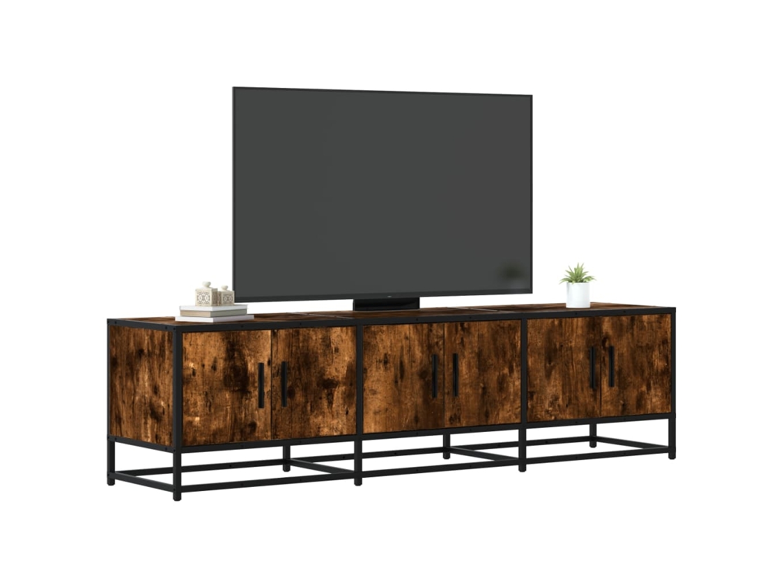 Móvel P/ Tv 150x35x41cm Derivados Madeira/metal Carvalho Fumado Dkd Home Decor