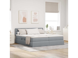 Vidaxl Cama Com Armazenamento Com Colchão Cinzento-claro 200 X 200 Cm