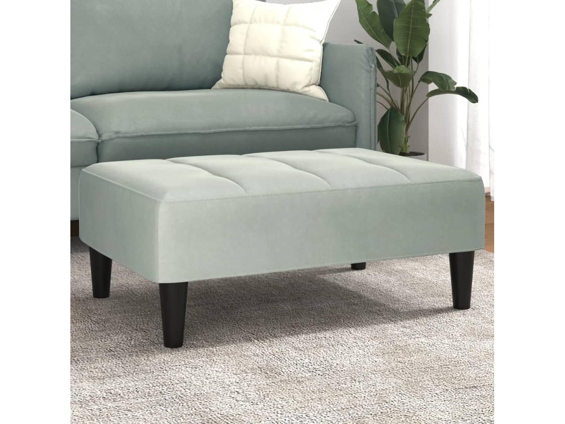 Vidaxl Apoio De Pés 77x55x31 Cm Veludo Cinzento-claro