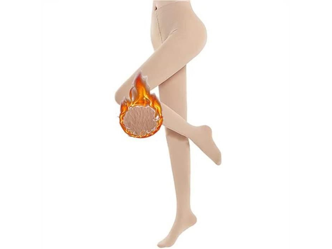 Meias Calças Femininas Nua Pernas Polares Quentes Extensíveis Em Moleton Resistente Beijins Leggings De Cintura Alta Impermeáveis (s M)
