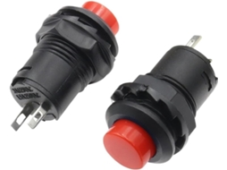 6-interruptores De Botão Pressão Autotravantes Vermelhos Ds228 Ds428 12mm, Liga Desliga, 3a 125v Ca, 1, 5a 250v Ca