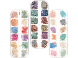 Adesivos para manicure com glitter irregular, 3 caixas de decoração.