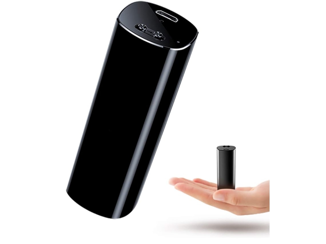 Gravador Portátil Ativado Por Voz Capacidade de Gravação Super Longa de 16 Gb Bateria em Espera 365 Magnético para Palestras Reuniões Preto