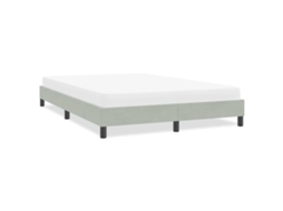 Vidaxl Estrutura De Cama Sem Colchão 140x210 Cm Veludo Cinzento-claro