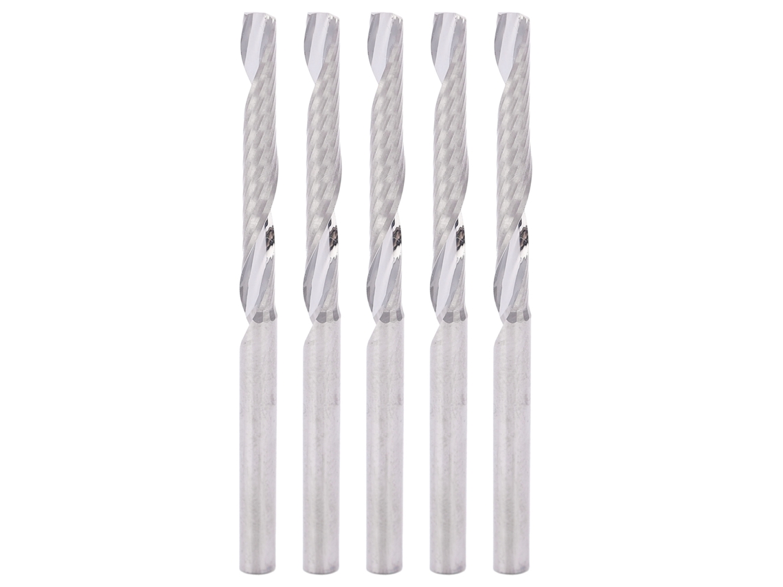 5pcs Fresa De Hélice De Uma Gola Com Cabo Reto 3.175x3.175x25x50mm Para Cnc