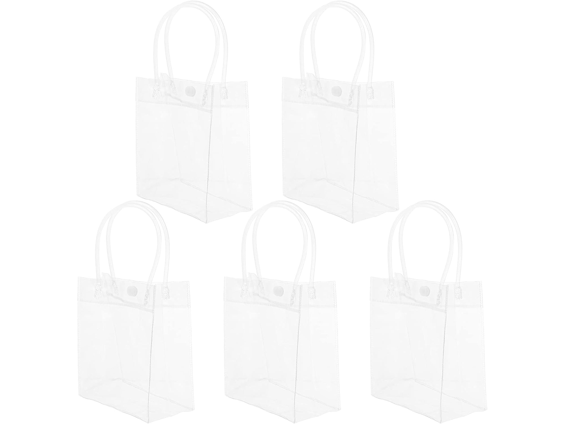 Conjunto De 10 Sacolas De Compras Simples E Práticas Em Pvc, Brancas.
