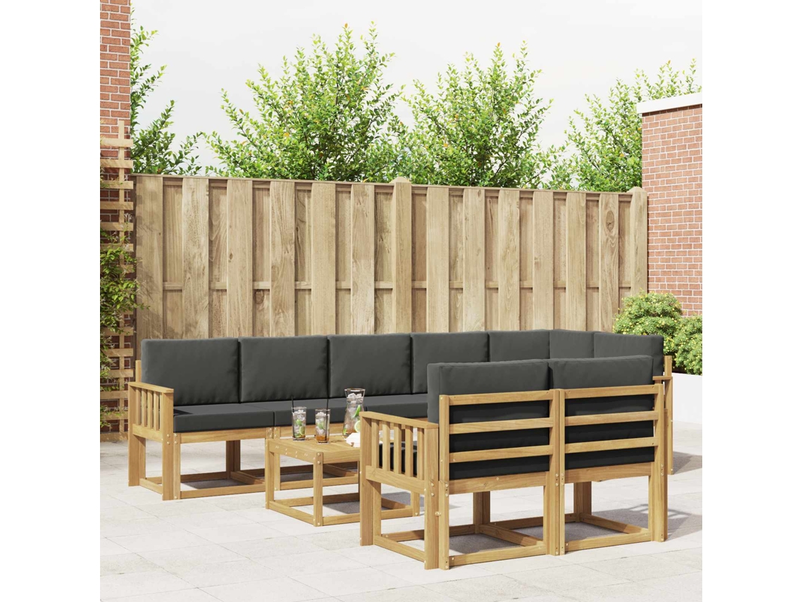 Vidaxl Conjunto De Sofás Para Exterior 9 Pcs Branco E Antracite