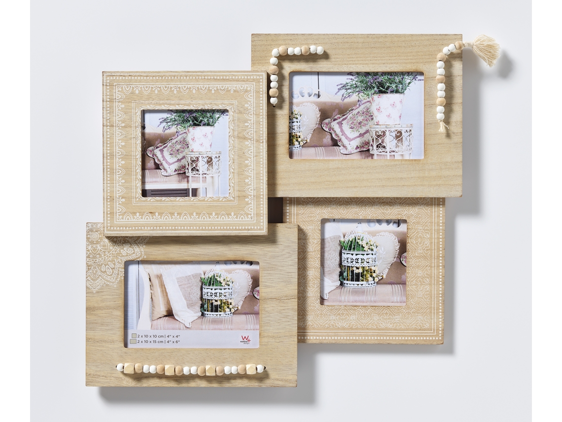Moldura naturalidade Galeria de madeira quadro para 2 fotos em tamanho 10x10 e 10x25 cm cada natureza
