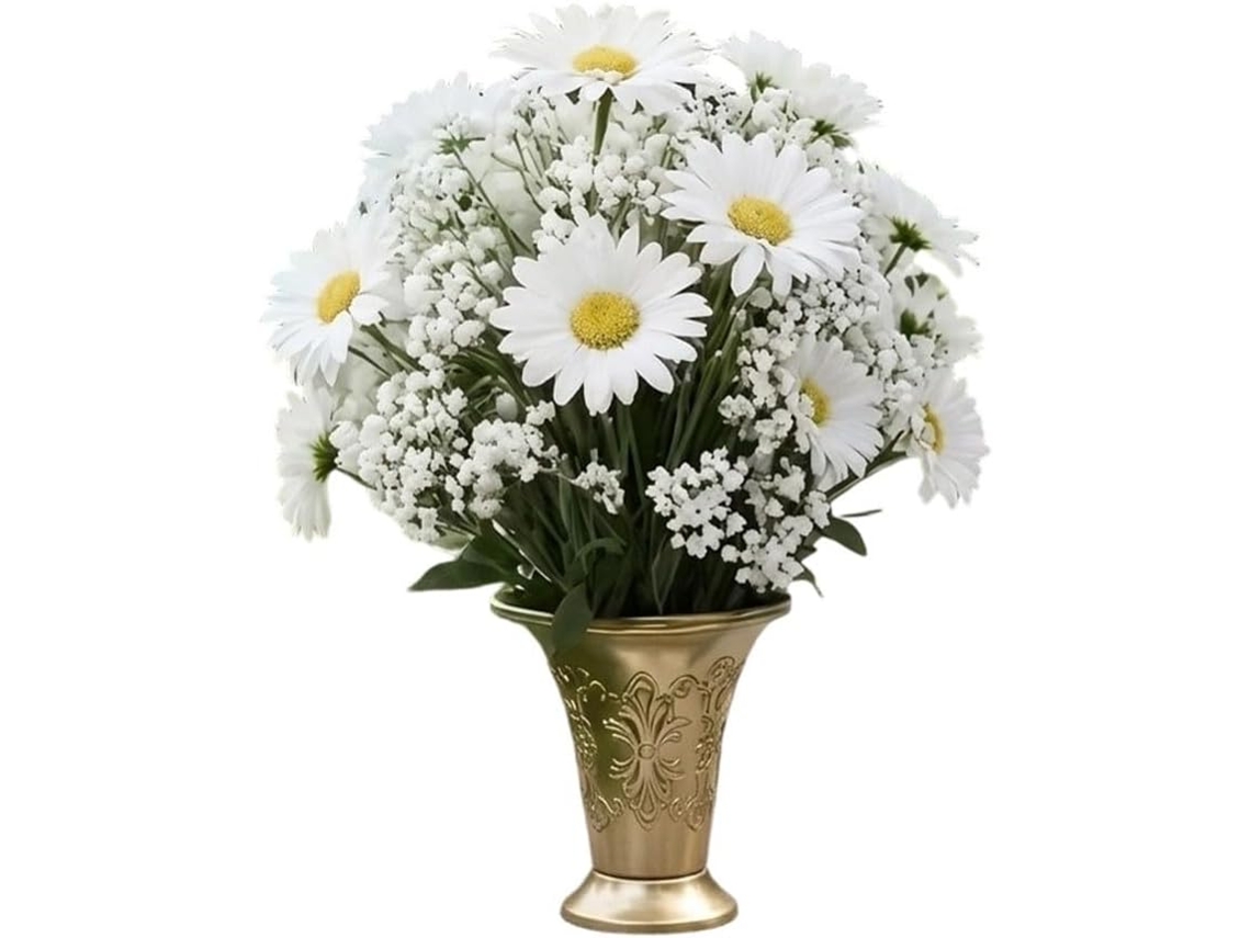 Buquê Com 37 Margaridas Brancas Artificiais E Flores Artificiais Resistentes Aos Raios Uv Para Decoração De E