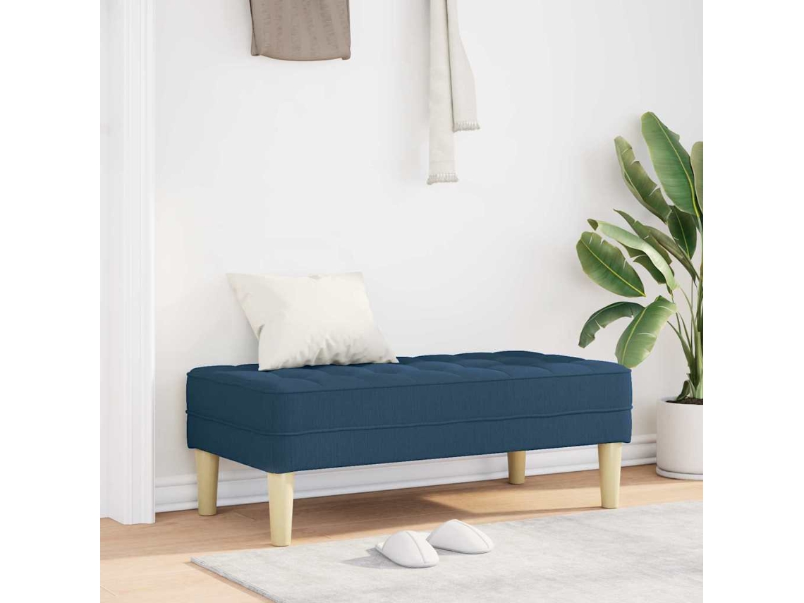 Vidaxl Banco Com Almofada Azul 113 X 57 X 39 Cm Tecido