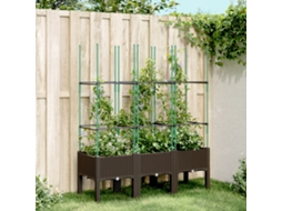 Vidaxl Vaso/floreira De Jardim C/ Treliça 120x40x142,5 Cm Pp Castanho