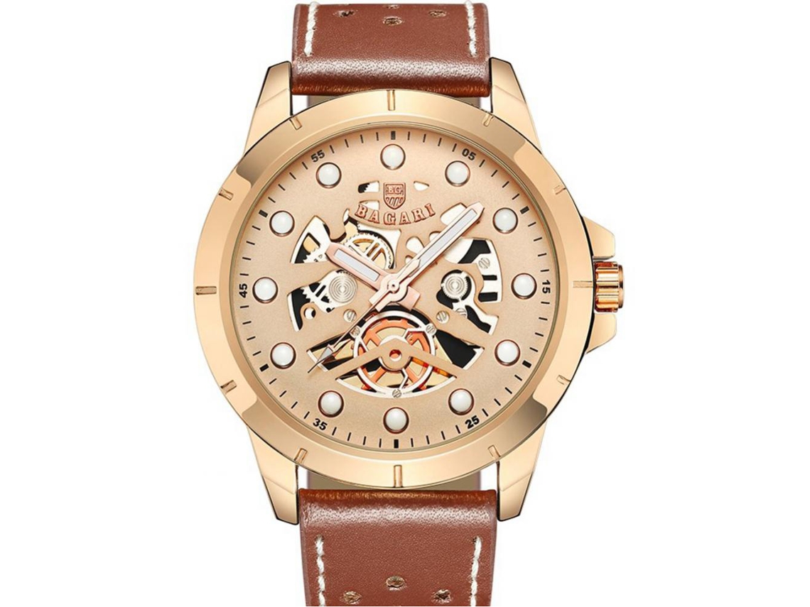 Relógio Bagari Fashion Casual Business Quartz, à prova d'água, para homens e mulheres.