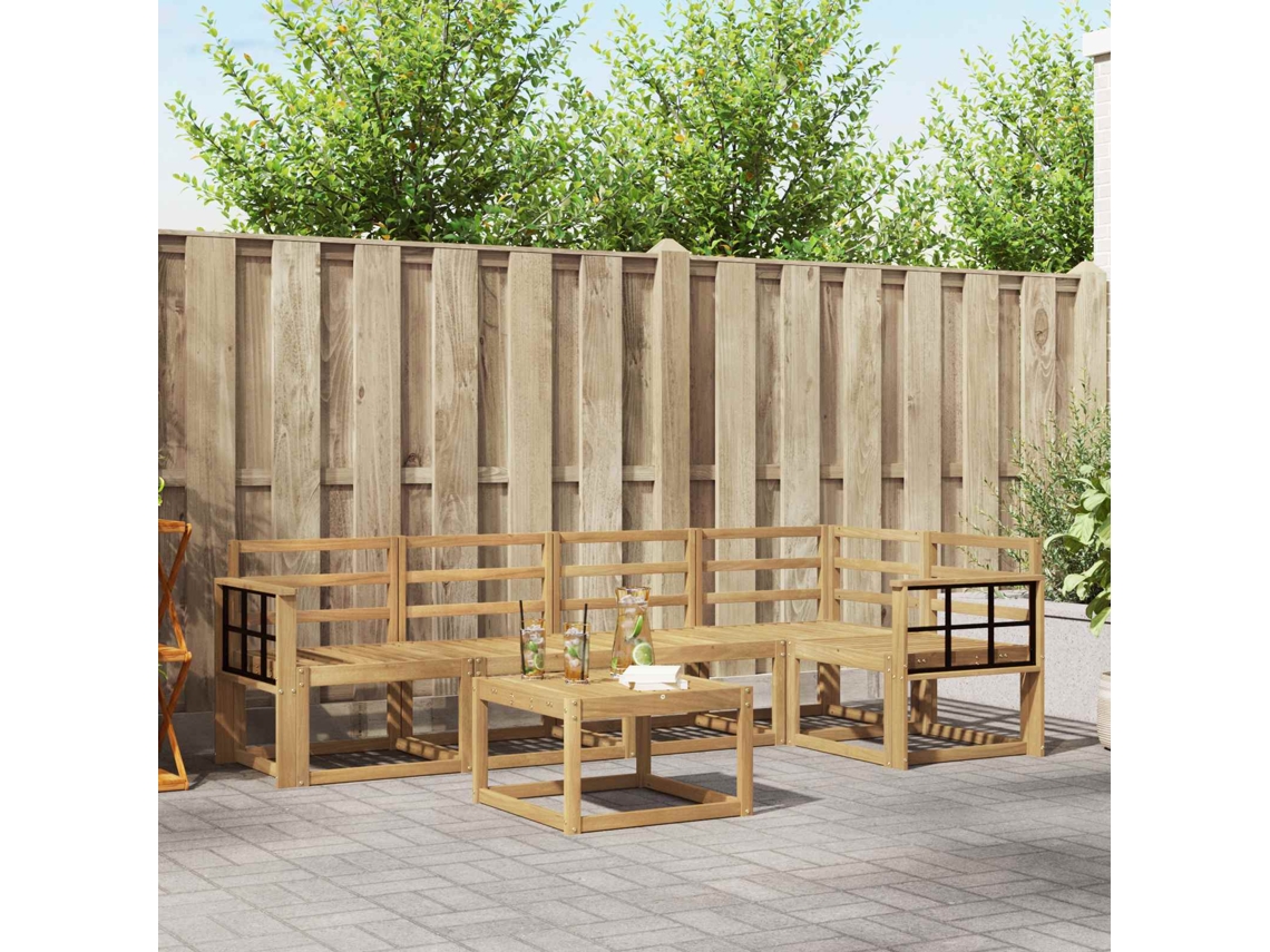 Vidaxl Conjunto De Sofás Para Exterior 6 Pcs Branco