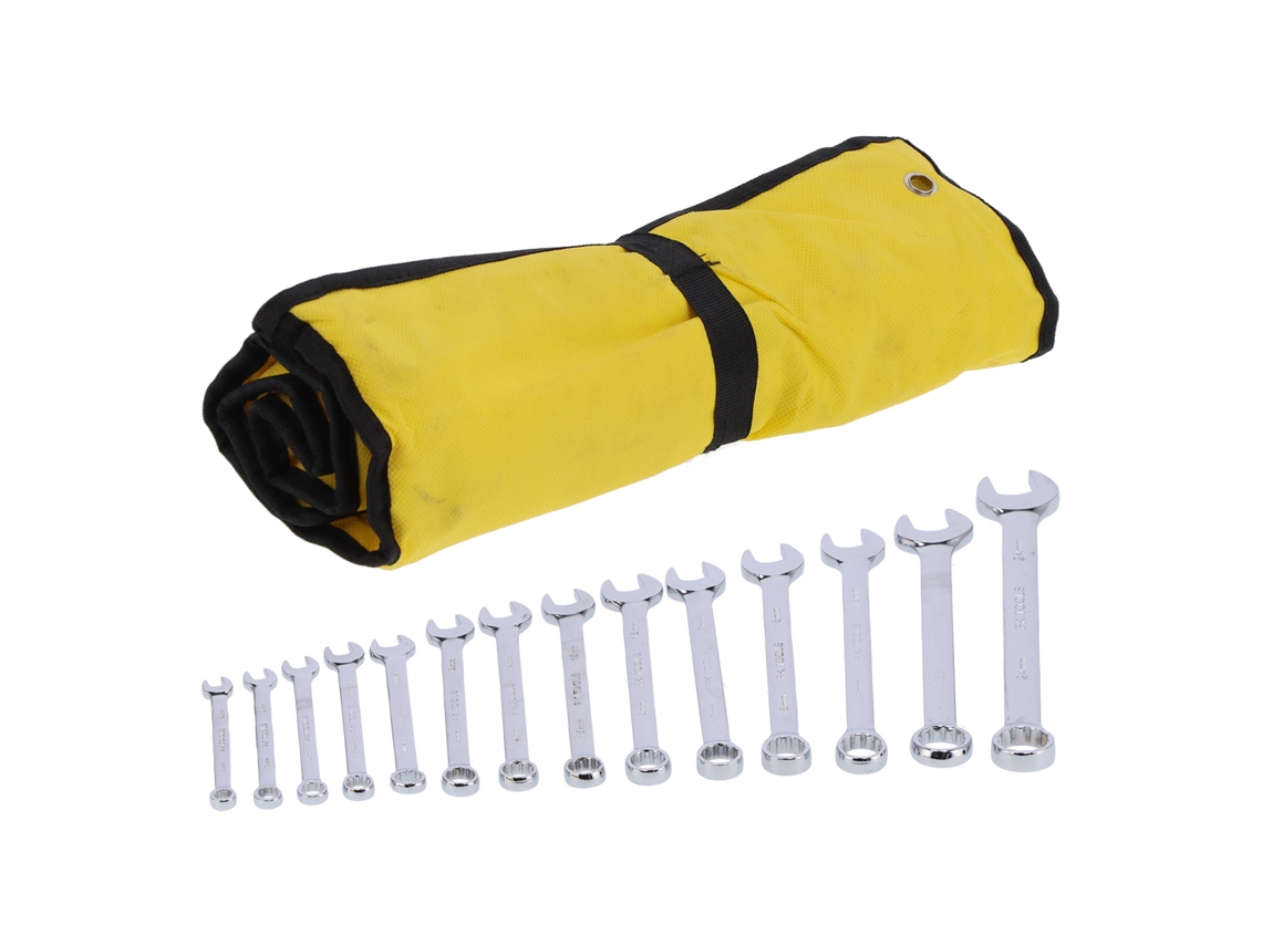 Conjunto De Chaves De Combinação 14 Peças Aço 45 Chave De Boca Dupla Ferramenta Manual