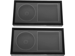 Conjunto 2 Molduras Pretas Tampas Acrílico Estojo Flutuante Cd Ranhura Dupla Suporte Parede Discos Vinil GOKOCO