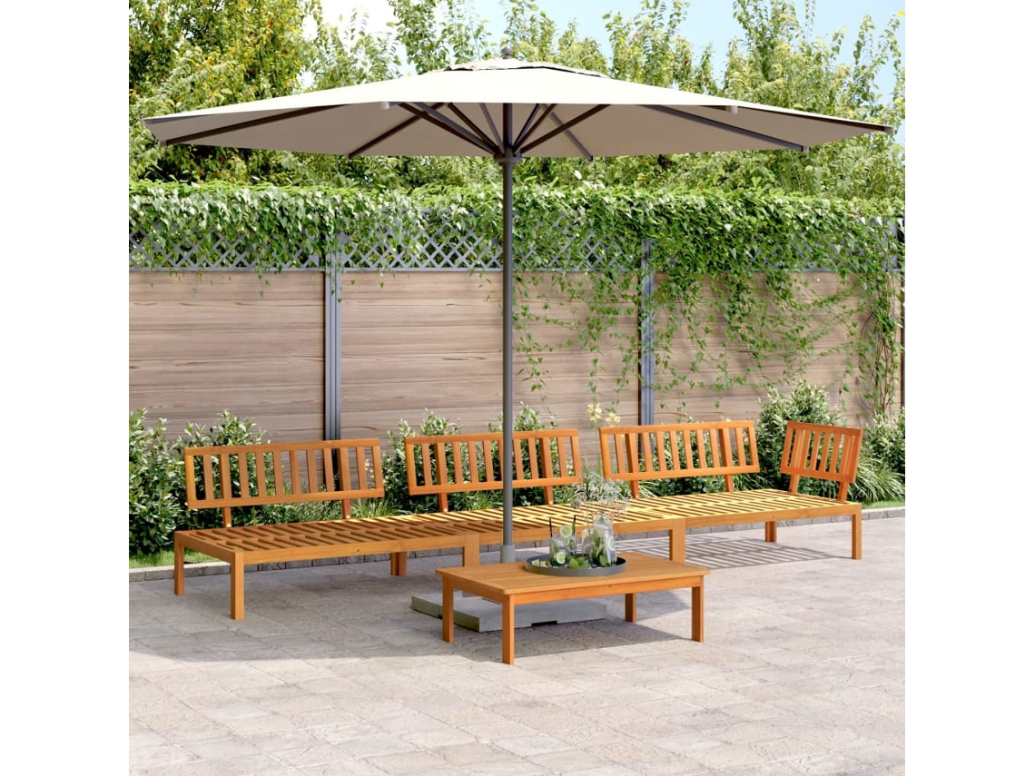 4 Pcs Conjunto De Móveis De Paletes P/ Jardim Acácia Maciça Dkd Home Decor