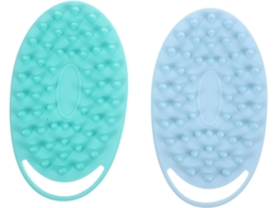 Conjunto De 2 Escovas Esfoliantes Corporais Silicone, Escova De Lavagem Dupla Face Com Função Massagem E Cabelo Para