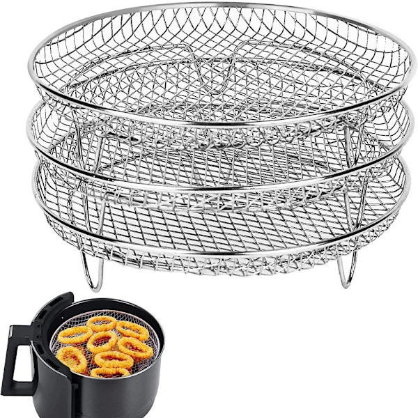 Conjunto De 3 Grelhas Para Fritadeira Elétrica, Cesta Para Fritadeira Elétrica, Aço Inoxidável