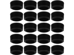 Pretyzoom 20-tampas Redondas Antiderrapantes De Nylon Plástico Para Tubos, 38mm, Pretas, Para Pés De Cadeiras E Móveis