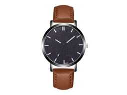 Relógio masculino casual Zhoulianfa, movimento de quartzo, pulseira de couro marrom claro.