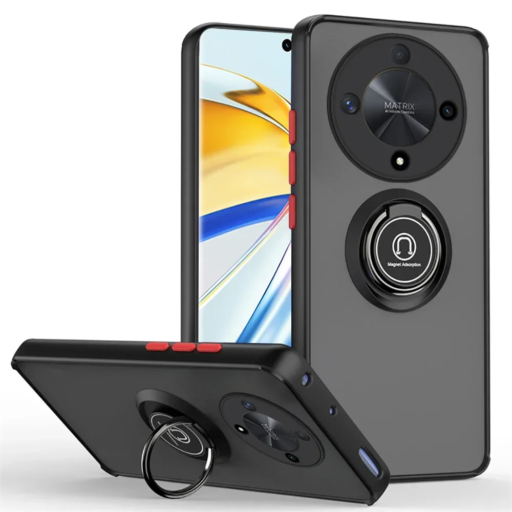 (vermelho, Honor X8b) Capa Protetora Magnética Fosca Para Carro, Resistente A Choques E Quedas, Com Revestimento Rígido E Durável.