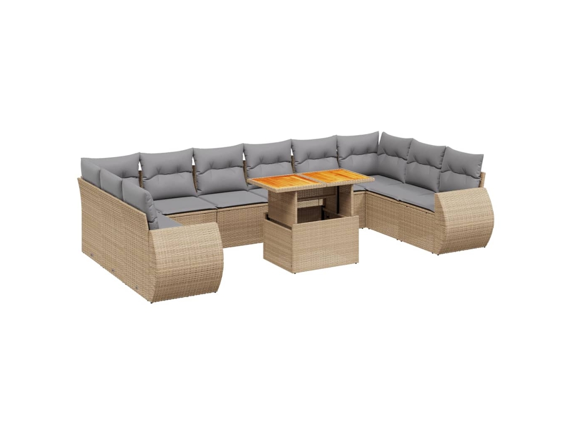 Garden Sofa Set, Garden Sofa Sets Vidaxl Bege Rattan / Vime (n/a)