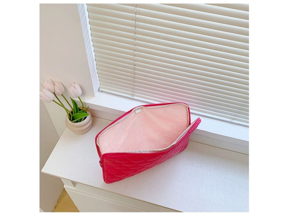 Lurelia Bolsa Para Portátil 11 Polegadas, Com Zíper, Em Tecido, Rosa Vermelha