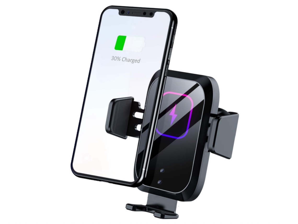 Carregador De Carro Sem Fio, Suporte De Telefone Para Carro Com Fixação Automática De Carregamento Rápido Qi De 15 W, Suporte Para Telefone