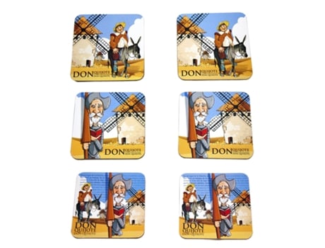 Pack de 6 Bases para Copos JAVIER (10 x 10 cm - Madeira e Cortiça)