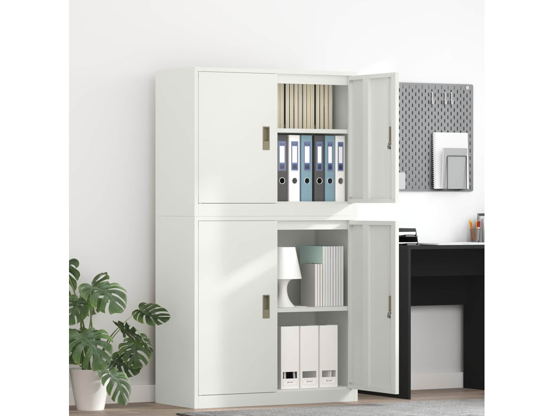 Vidaxl Armário De Arrumação 2 Unid. Branco 90 X 40 X 160 Cm Aço