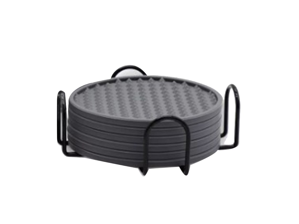 Conjunto de 6 Rodas de Silicone Resistente ao Calor com Suporte para Mesa Cozinha MARCA