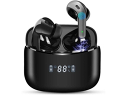 Auriculares Bluetooth True Wireless ENZONS Estéreo Sem Fio e Controles Ipx7 Lcd 40 Horas de Duração Da Bateria Microfone Embutido Carregamento Rápido