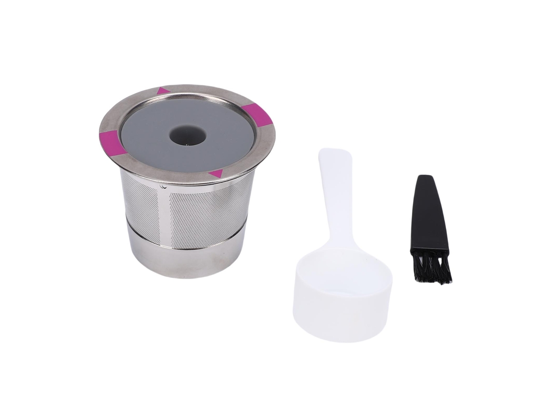 Laxiscreed Kit De Cápsulas De Café Reutilizáveis De Aço Inox Com Colher E Escova Compatível Com Máquinas K Cup 2.0