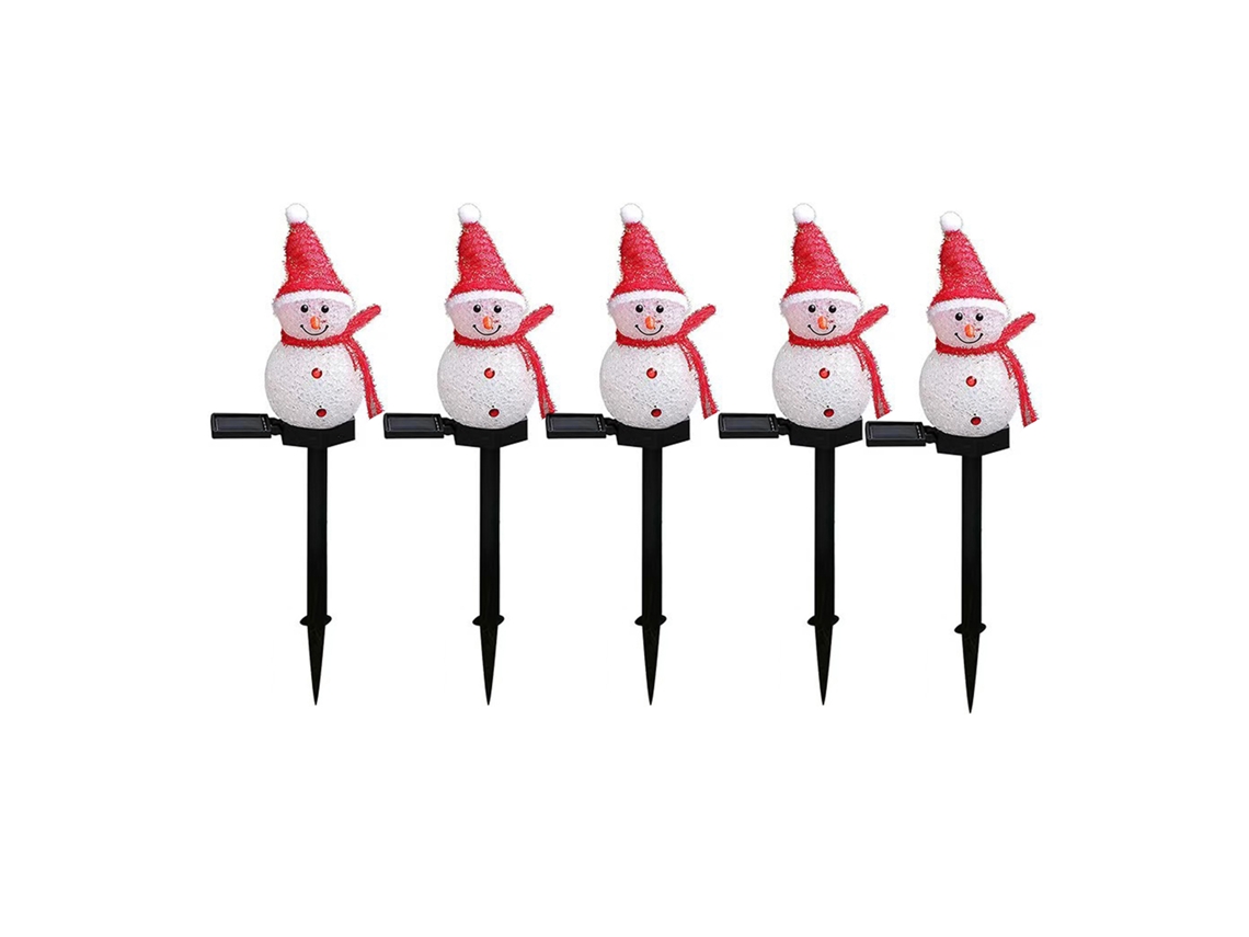 Farol Boneco Neve Solar Jardim Decorativo Ip65 Luz Branca Quente | S/MARCA