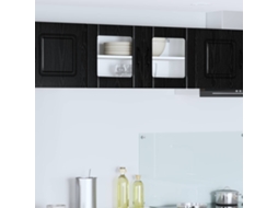 Vidaxl Armário De Vidro De Parede Lucca Carvalho Preto 80 X 31 X 40 Cm