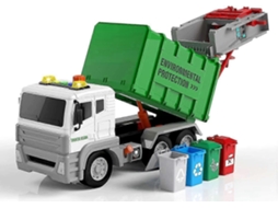 Caminhão De Lixo Ecológico Com 4 Contêineres De Carga Traseira E Descarga Automática. Presentes Para Crianças. Presente De Natal. Olysi Shop