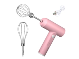 Espumador De Leite Elétrico - Wirlsweal 3 Velocidades Recarregável Via Usb Cabeça Removível Rosa