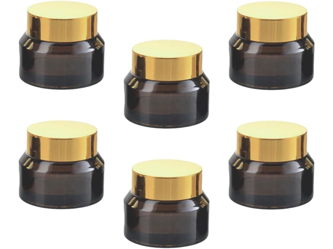 Conjunto De 6 Pequenos Potes De Vidro Para Creme, 30ml, Reutilizáveis.