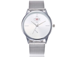 Relógio de Pulso Feminino Analógico de Quartzo Estilo Simples Prata Cmk