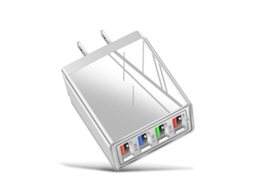 Carregador De Parede Usb 4 Portas 3.1a Rápido Com Luz Led Para Celulares E Tablets