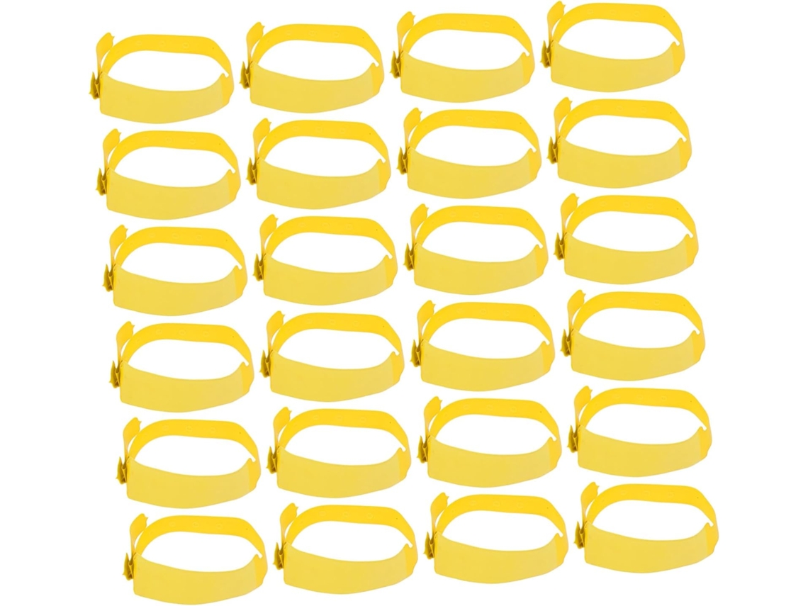 Pulseira descartável de PVC para identificação, pacote com 100 unidades.