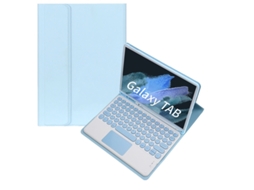Lurelia Capa Com Teclado Bluetooth Para Ipad 9 10.2, Azul Claro