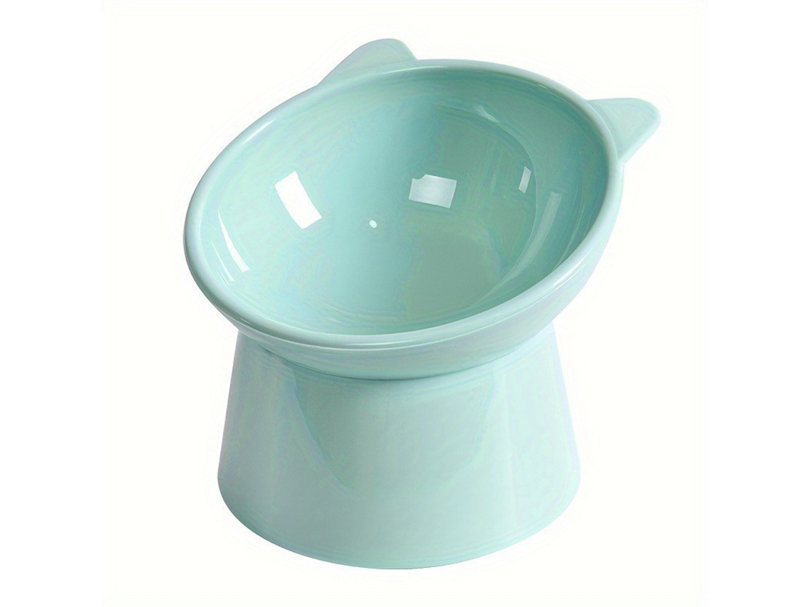 Tigela Ergonômica para Gatos com Design Inclinado Que Evita Derramamento de Ração, Ideal para Gatinhos de Interior, na Cor Verde AQUAFORGE