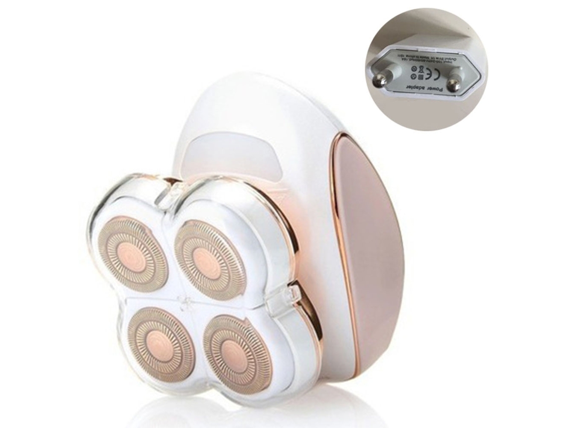 Removedor de Pêlos de Quatro Cabeças Úmido e Seco Recarregável Barbeadores À Prova D'Água Sem Costura Usb e Mulheres,Plugue Home-Eu JEDBESETZT