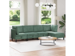 Vidaxl Conjunto De Móveis Para Sala De Estar 5 Unid. Verde Do Mar
