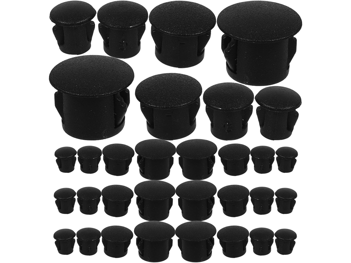 Tampões De Nylon Para Furos Em Móveis E Armários, Acabamento Profissional, Pretos E Com Toque Decorativo, 200 Peças Para