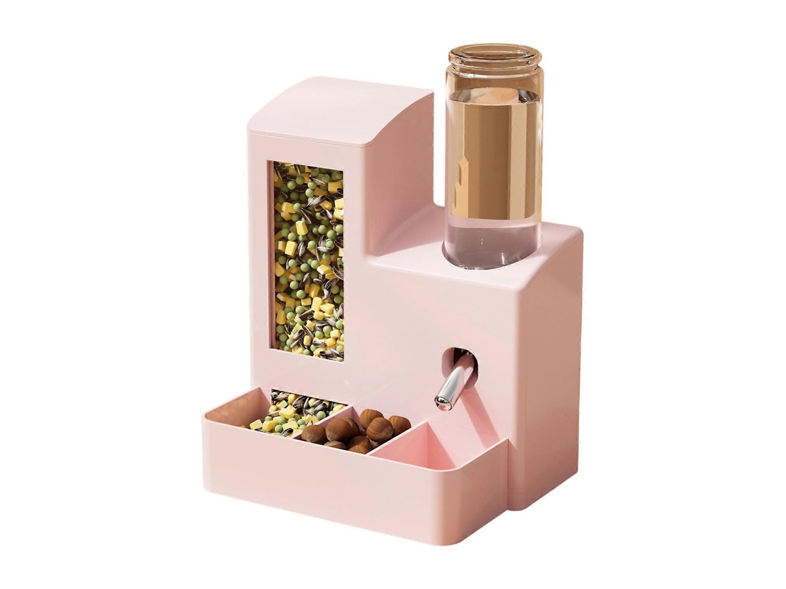 Garrafa Portátil Com Dispensador De Água, Capacidade 180 Ml, Acabamento Rosa, Indicado A Hamsters E Coelhos, Para Passeios E Hidratação Diária