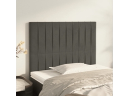 Vidaxl Cabeceira Cinza Escuro 80x5x118/128 Cm Veludo