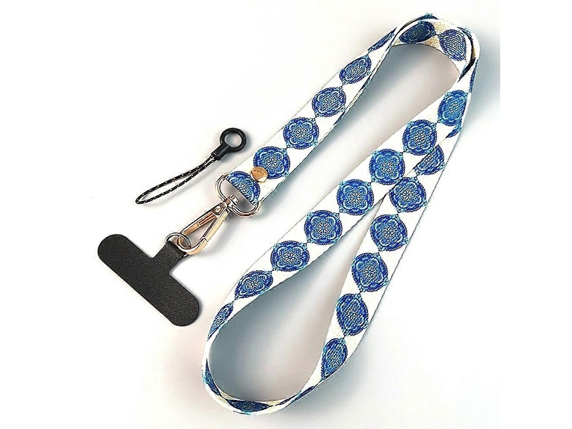 Lurelia Cordão Para Telemóvel Para Pescoço Com Fivela Metálica 40 Cm Azul Anti-perda